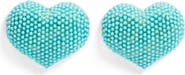 Clare V. Beaded Heart Stud Earrings