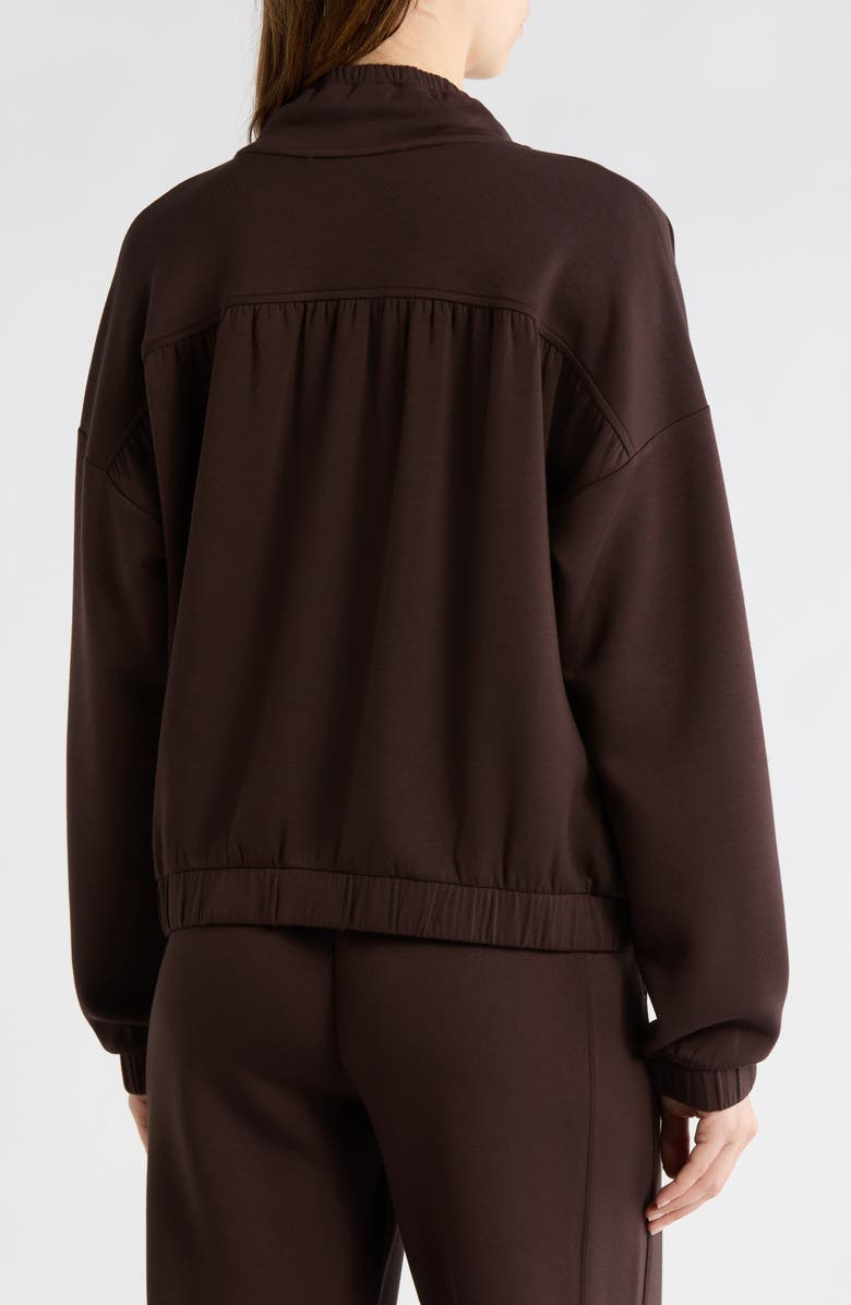 Z by Zella Whisper Knit Ruched Jacket, Alternate, color, Brown Mole'