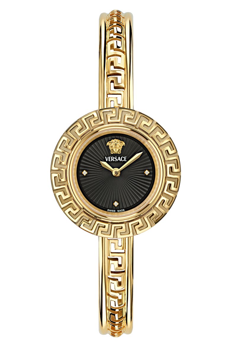 La Greca Diamond Bracelet Watch, 28mm, Main, color, IP YELLOW GOLD