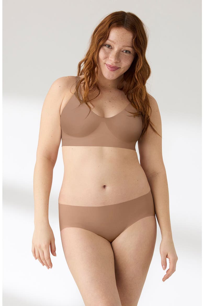 Soft Form V-Neck Adjustable Strap Bralette, Alternate, color, BRONZED