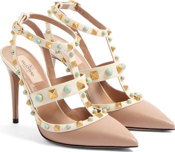 Valentino Garavani Rockstud Pointed Toe Caged Pump (Women