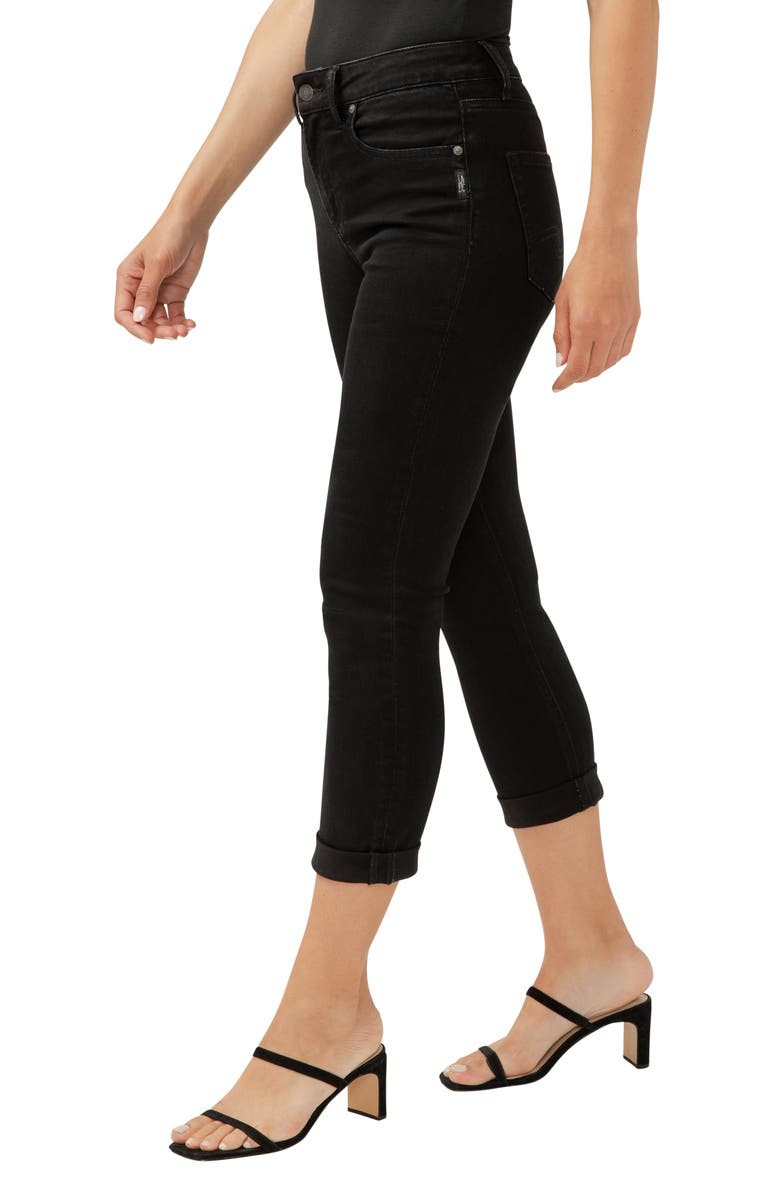 Silver Jeans Co. Avery Curvy High Waist Capri Jeans, Alternate, color, Black