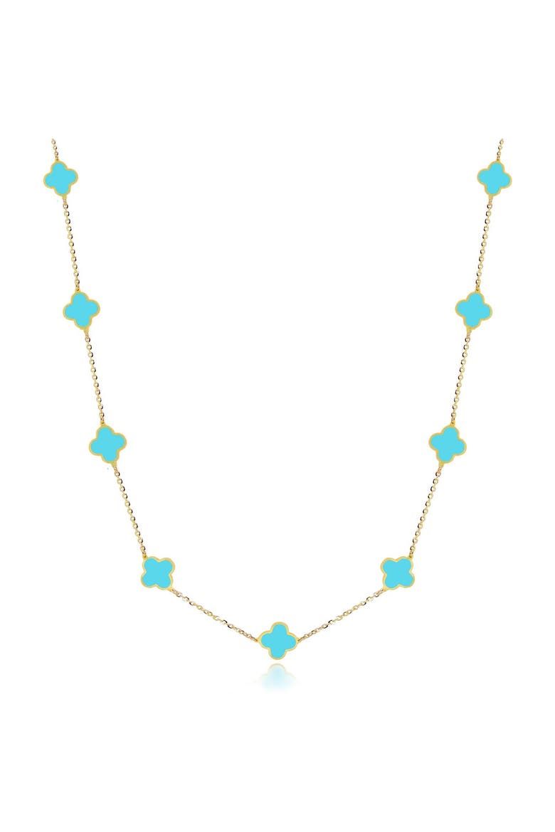 Mini Turquoise Clover Necklace, Main, color, Turquoise