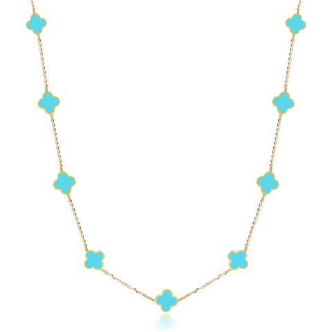 Mini Turquoise Clover Necklace