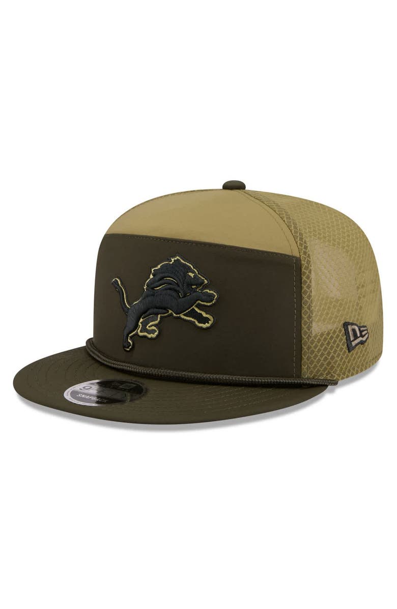 New Era Men's New Era  Dark Green Detroit Lions 2025 Salute to Service Split Panel 9FIFTY Snapback Hat, Alternate, color, 