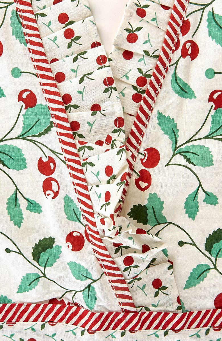 Design Imports Cheri Cherry Apron, Alternate, color, Green/ Red
