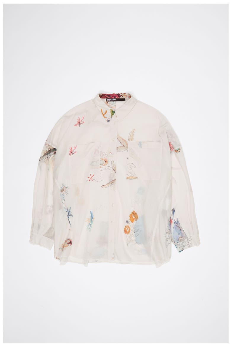 Seabed Cotton Oversize Shirt, Alternate, color, SEABED OFF WHITE