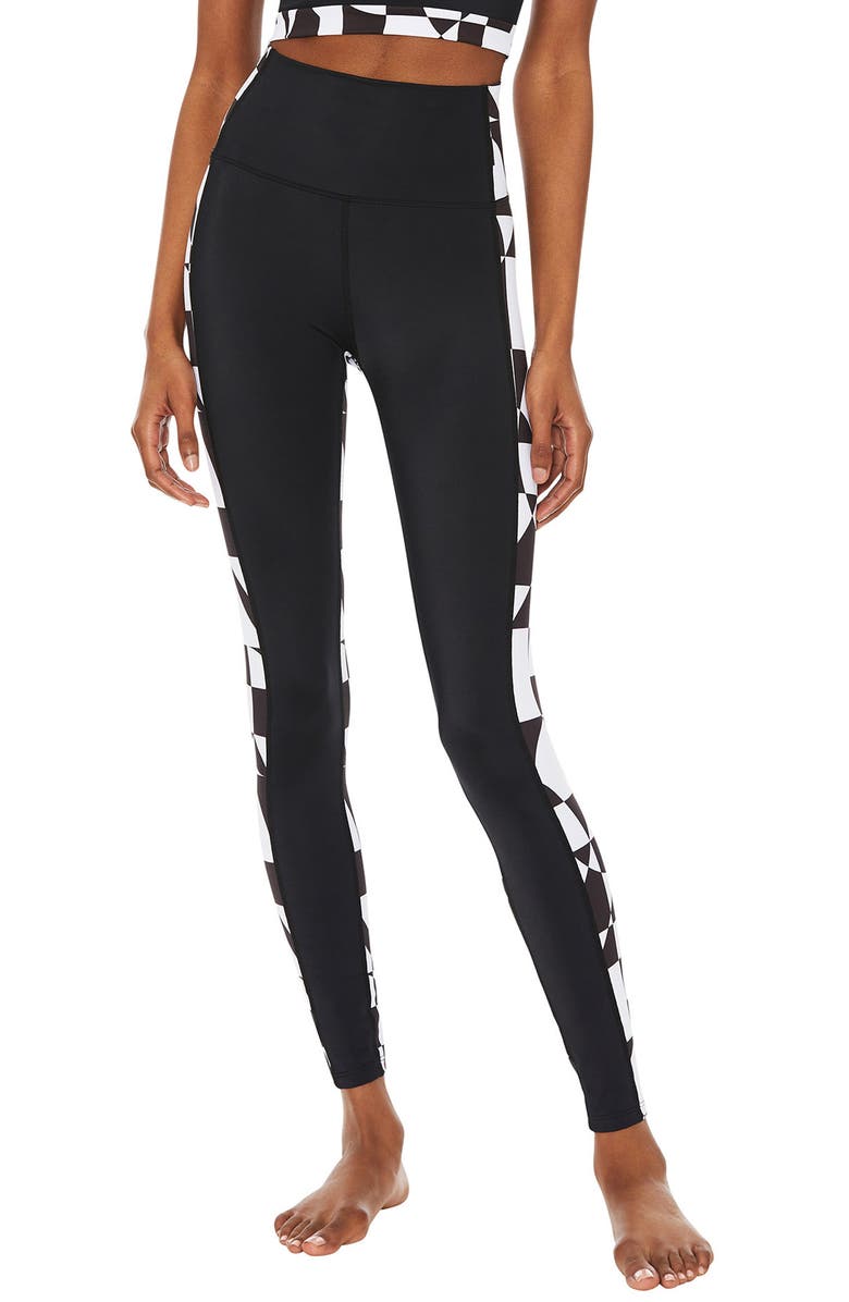 Beach Riot Geo Stripe High Waist Recycled Polyester Blend Leggings, Main, color, 