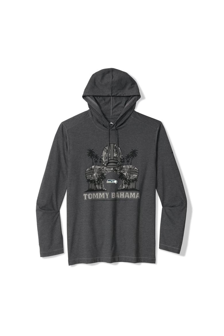 Men's Tommy Bahama Black Seattle Seahawks Backfield Bay Pullover Hoodie, Main, color, Black