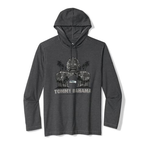 Men's Tommy Bahama Black Seattle Seahawks Backfield Bay Pullover Hoodie