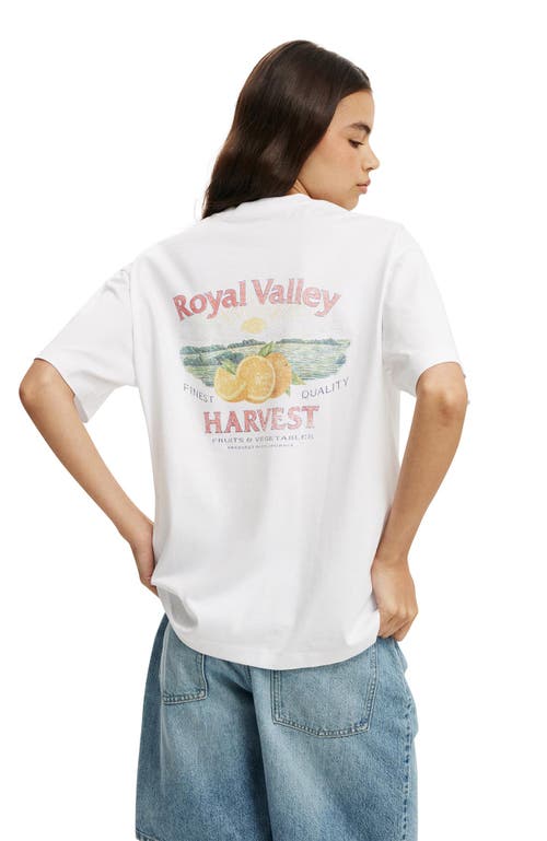 Shop Cotton On The Boxy Graphic Tee In Royal Valley Harvest White