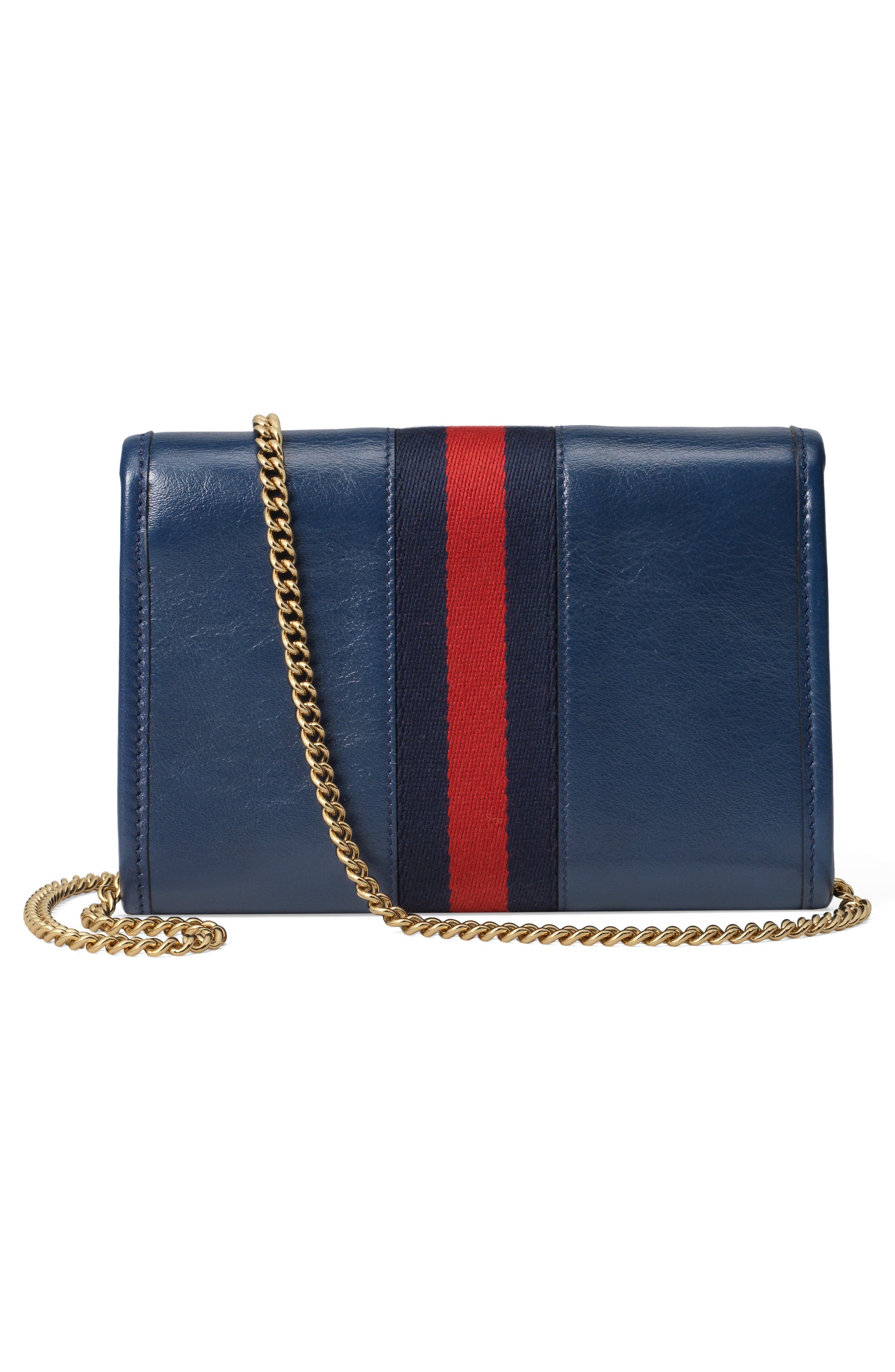 MiniLeather Crossbody Bag, Alternate, color, BLU AGATA/ BLUE RED MULTI