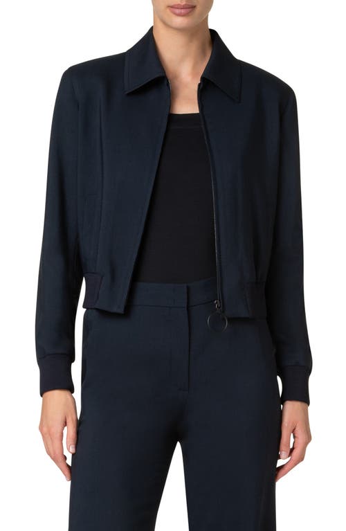 AKRIS PUNTO AKRIS PUNTO COOL WOOL STRETCH TWILL BOMBER JACKET