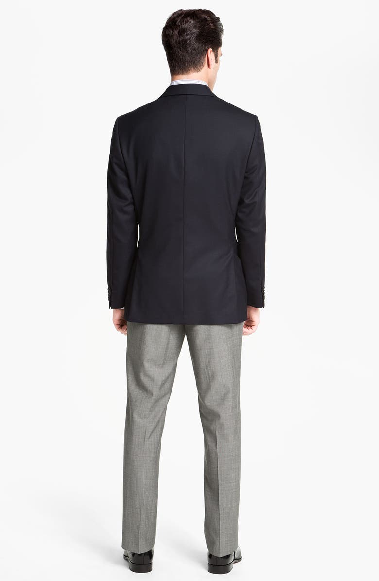 BOSS HUGO BOSS 'Jeffrey US' Flat Front Pinpoint Wool Trousers, Alternate, color,