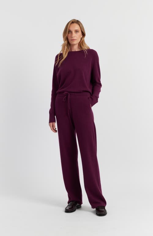 Chinti & Parker Pure Cashmere Wide Leg Pants In Burgundy
