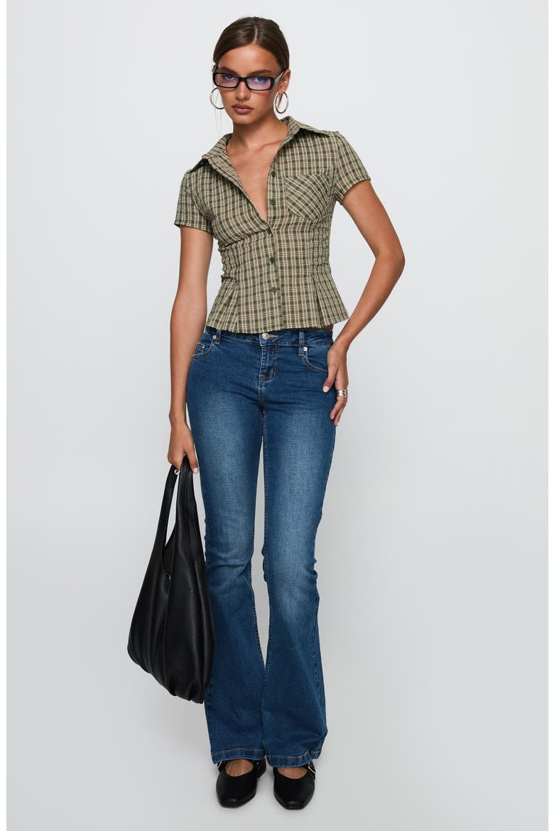 Alma Mater Check Cotton Button-Up Shirt, Alternate, color, GREEN CHECK