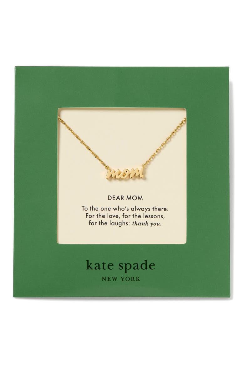 dear mom pendant necklace, Alternate, color, GOLD