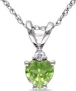 Julianna B. Gemstone & Diamond Solitaire Heart Necklace 10K