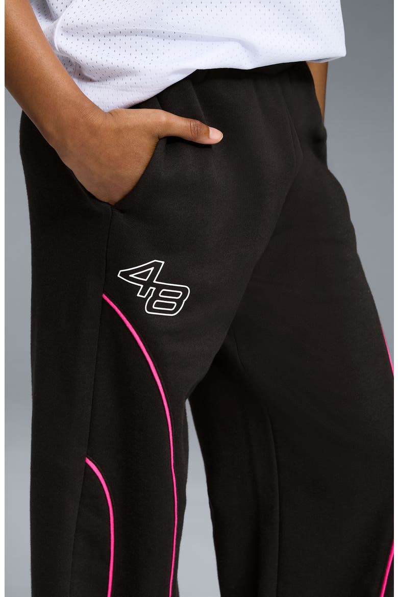 Kids' Star Drive Moto Sweatpants, Alternate, color, BLACK