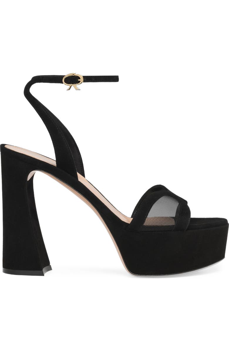 Gianvito Rossi Suede Platform, Main, color, Black Suede