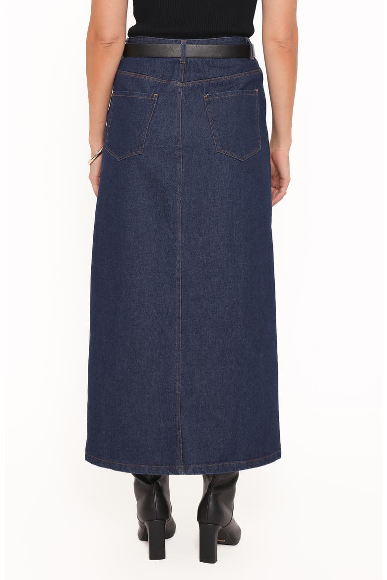 Dana Front Slit Denim Midi Skirt, Alternate, color, MIDNIGHT