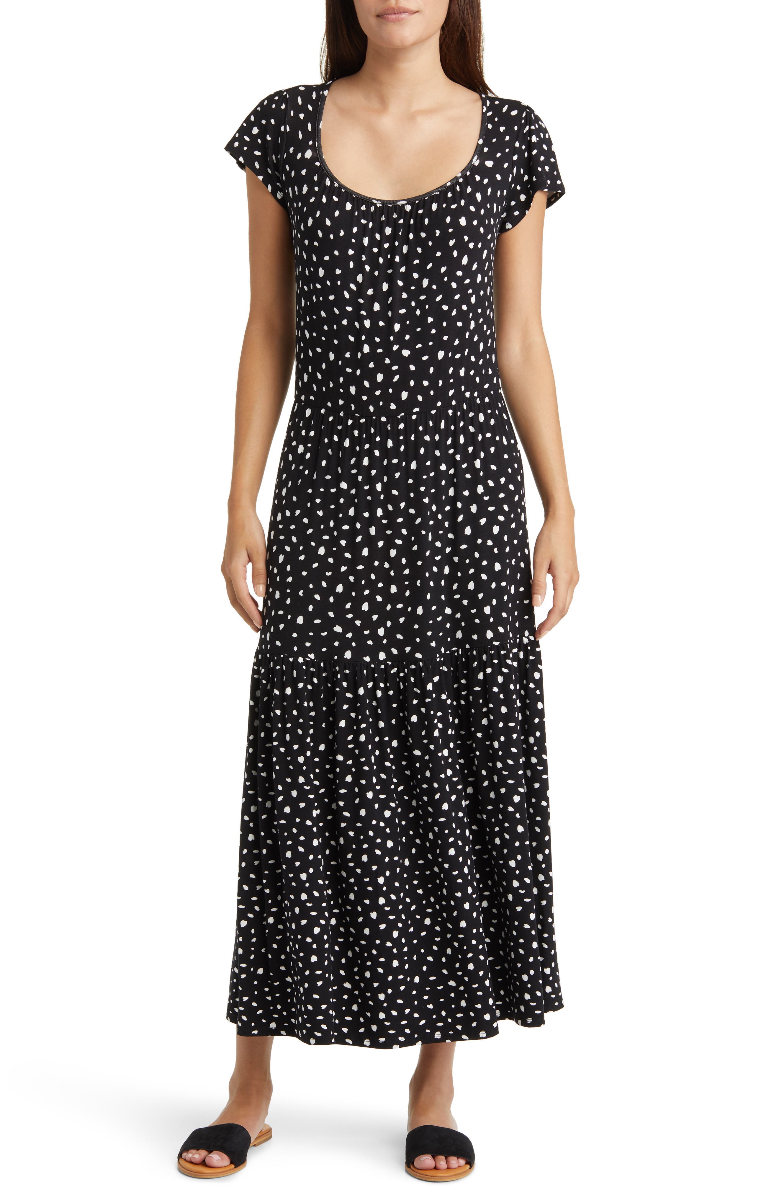 Tiered Tie Back Midi Dress