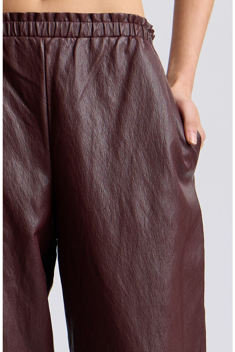 Elastic Waist Faux Leather Balloon Pants, Alternate, color, BORDEAUX