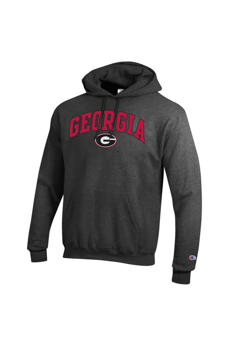 Men's Champion  Charcoal Georgia Bulldogs Arch Over Logo Pullover Hoodie, Alternate, color, Charcoal