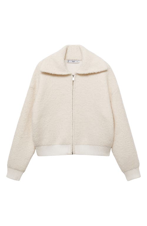 Mango Bouclé Jacket In Ecru
