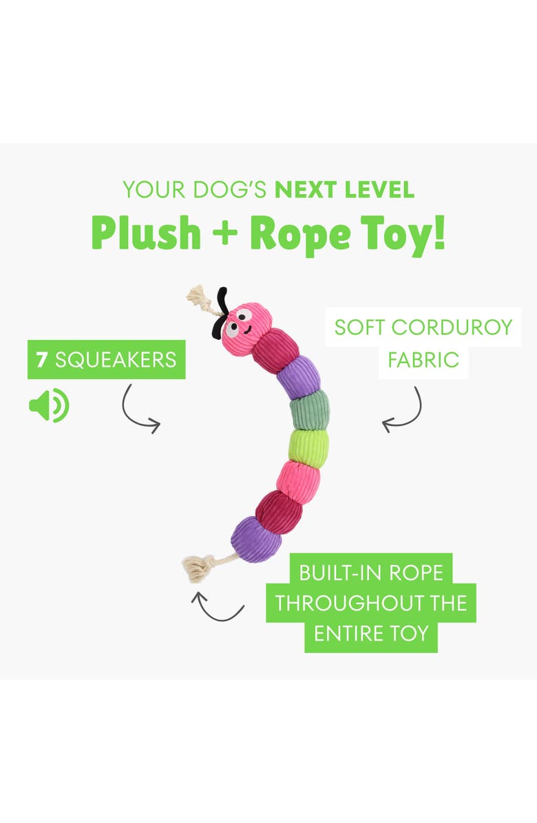 Patchwork Pet Rope Caterpillar, 45 Inch Dog Toy, Alternate, color,