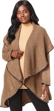 Jessica London Faux Leather-Trim Sweater