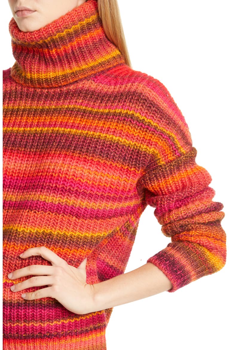 Kelley Stripe Wool Blend Turtleneck Sweater, Alternate, color, 000804 SINOPIA
