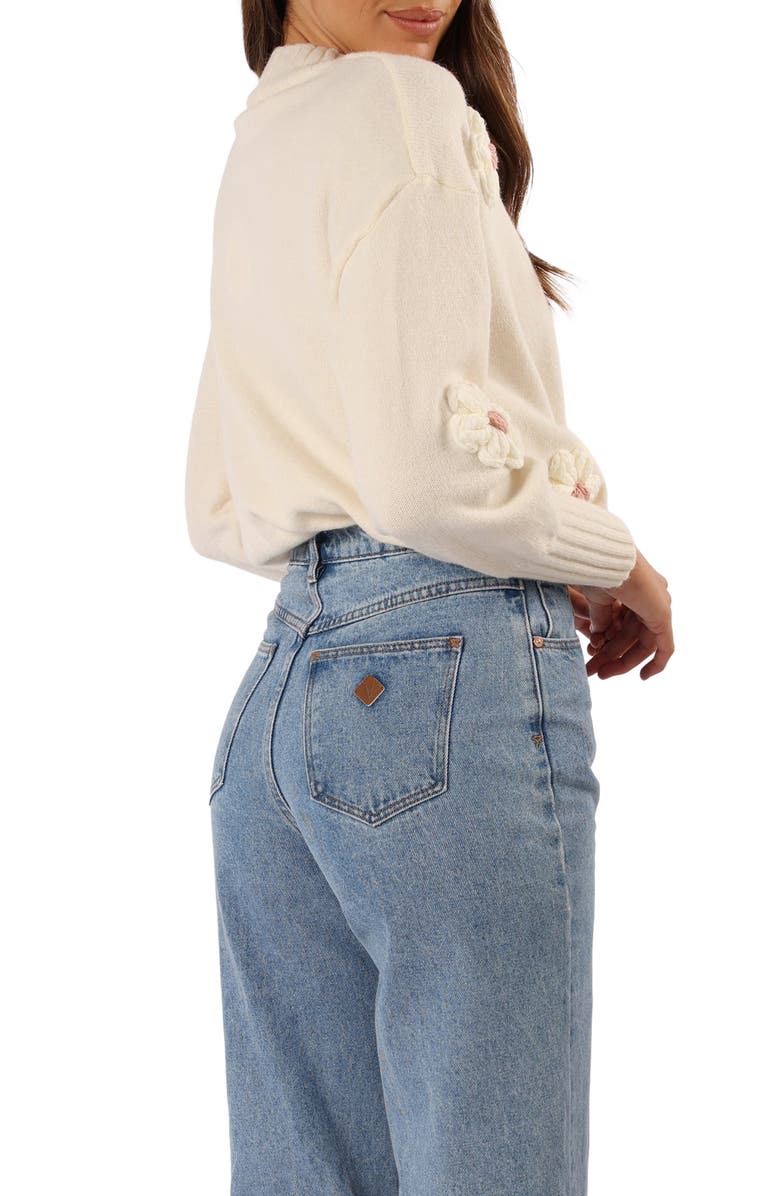 Petal & Pup Alto 3D Flower Mock Neck Sweater, Alternate, color,