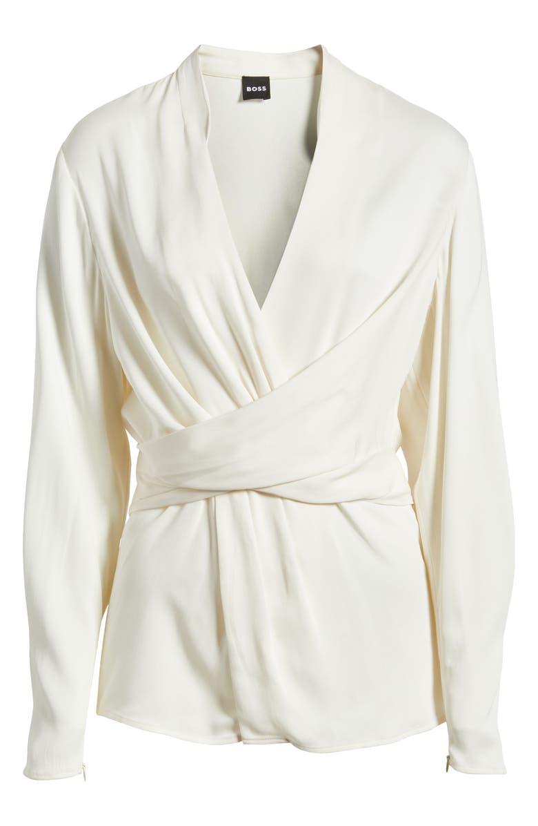 BOSS Bimkai Front Wrap Top, Alternate, color, Soft Cream