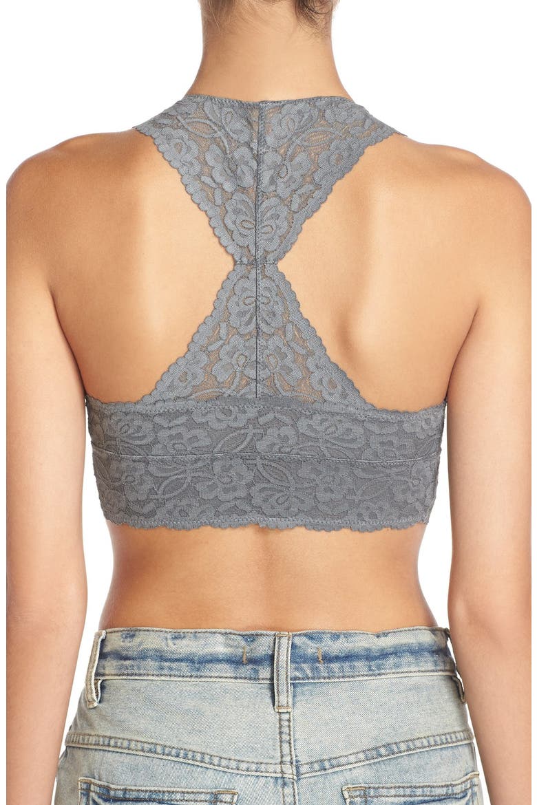 Racerback Galloon Lace Bralette, Main, color, GRAPHITE