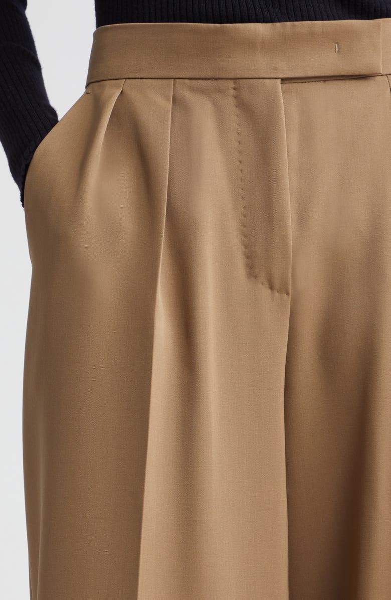 Max Mara Libbra Pleated Wide Leg Virgin Wool & Mohair Pants, Alternate, color, 