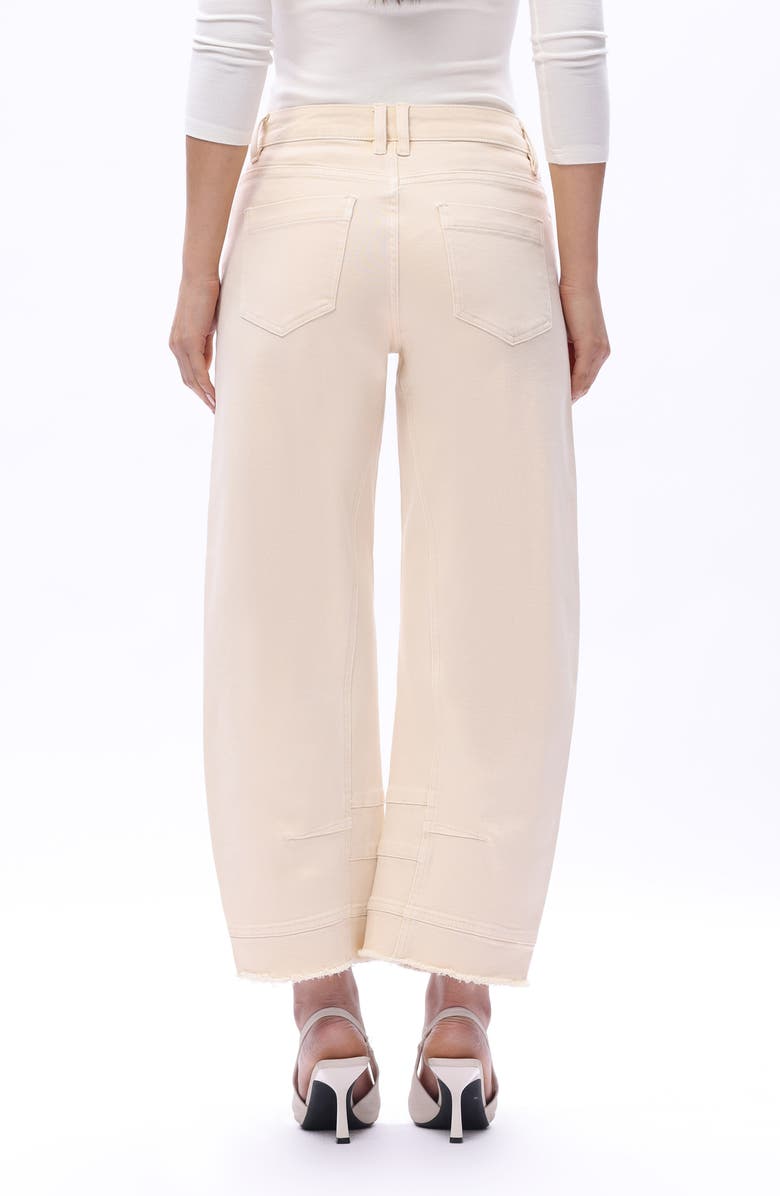 Bayeas Frayed Mid Rise Ankle Barrel Leg Jeans, Alternate, color, Off White