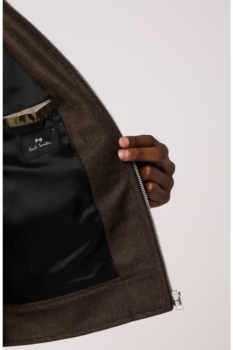 Wool Blend Harrington Jacket, Alternate, color, BROWN