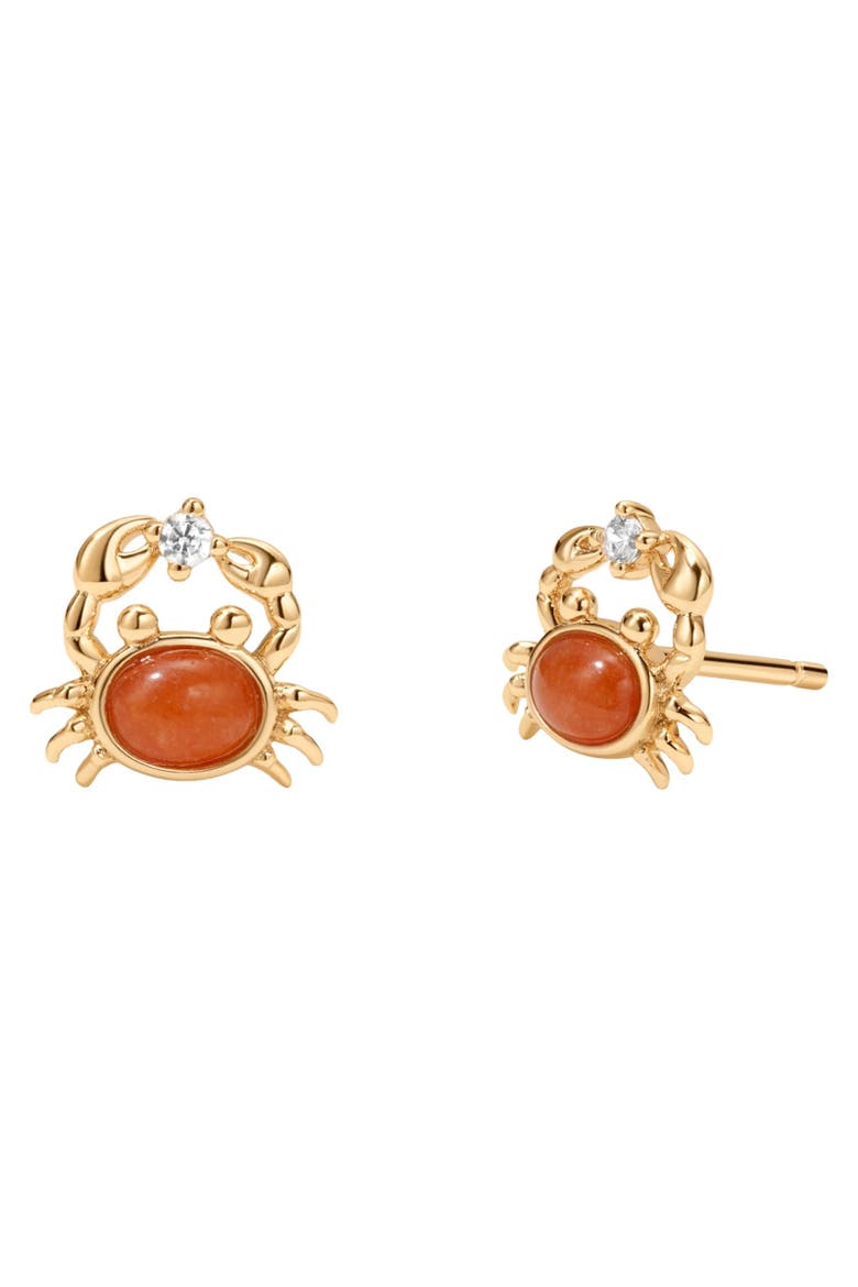 Crab Stud Earrings, Main, color, Gold Vermeil