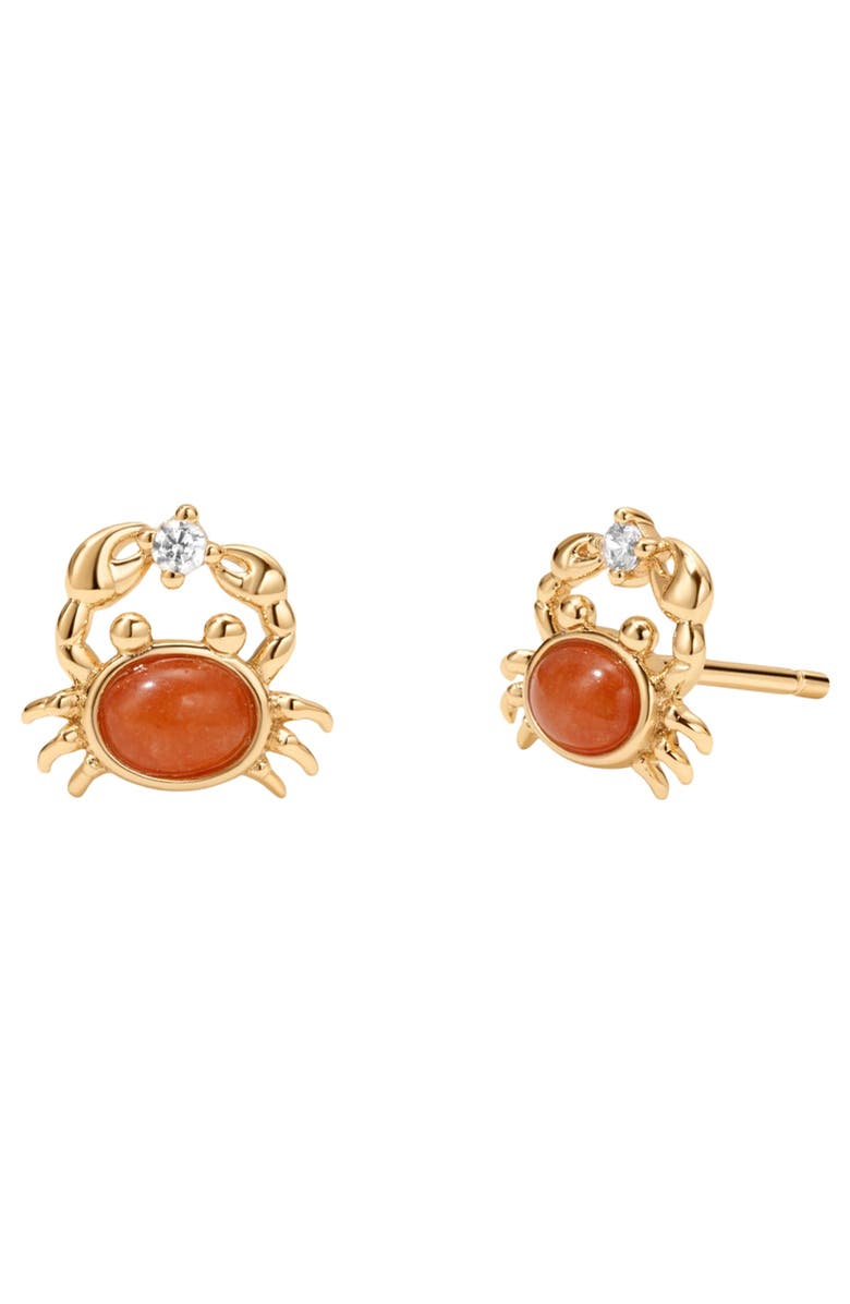 MADE BY MARY Crab Stud Earrings, Main, color, Gold Vermeil