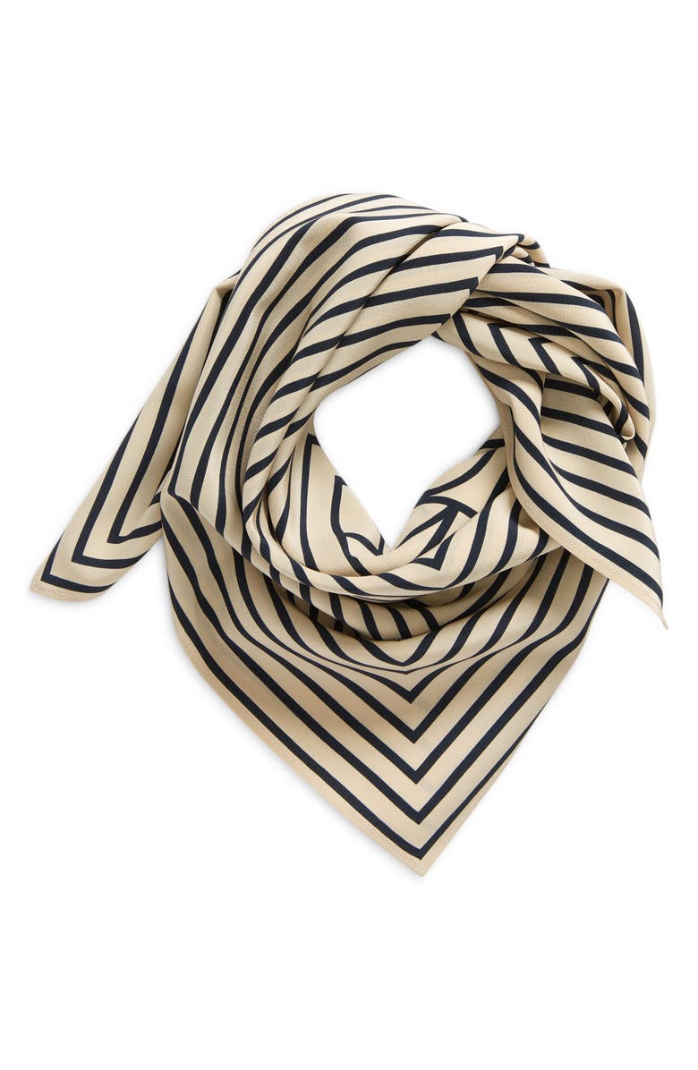 TOTEME Signature Logo Square Silk Scarf, Alternate, color,
