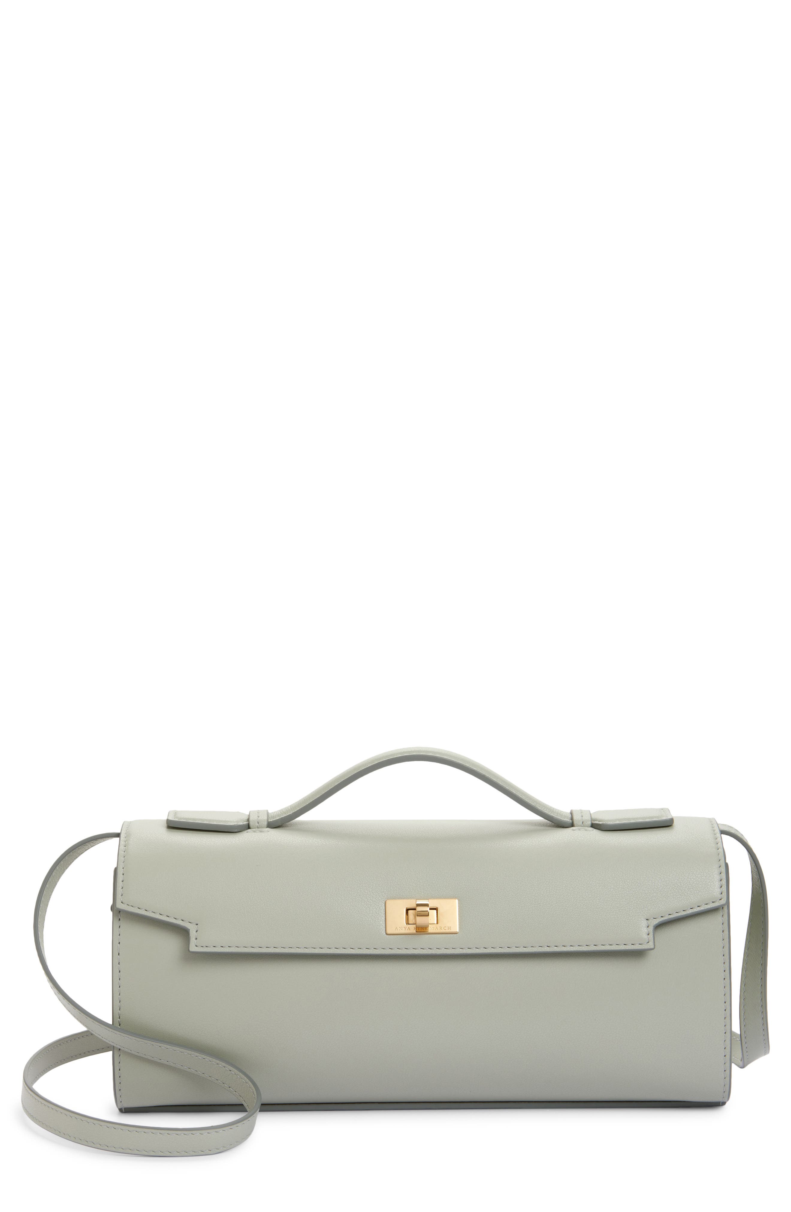 Anya Hindmarch Mortimer Leather Clutch, Main, color, Iceberg
