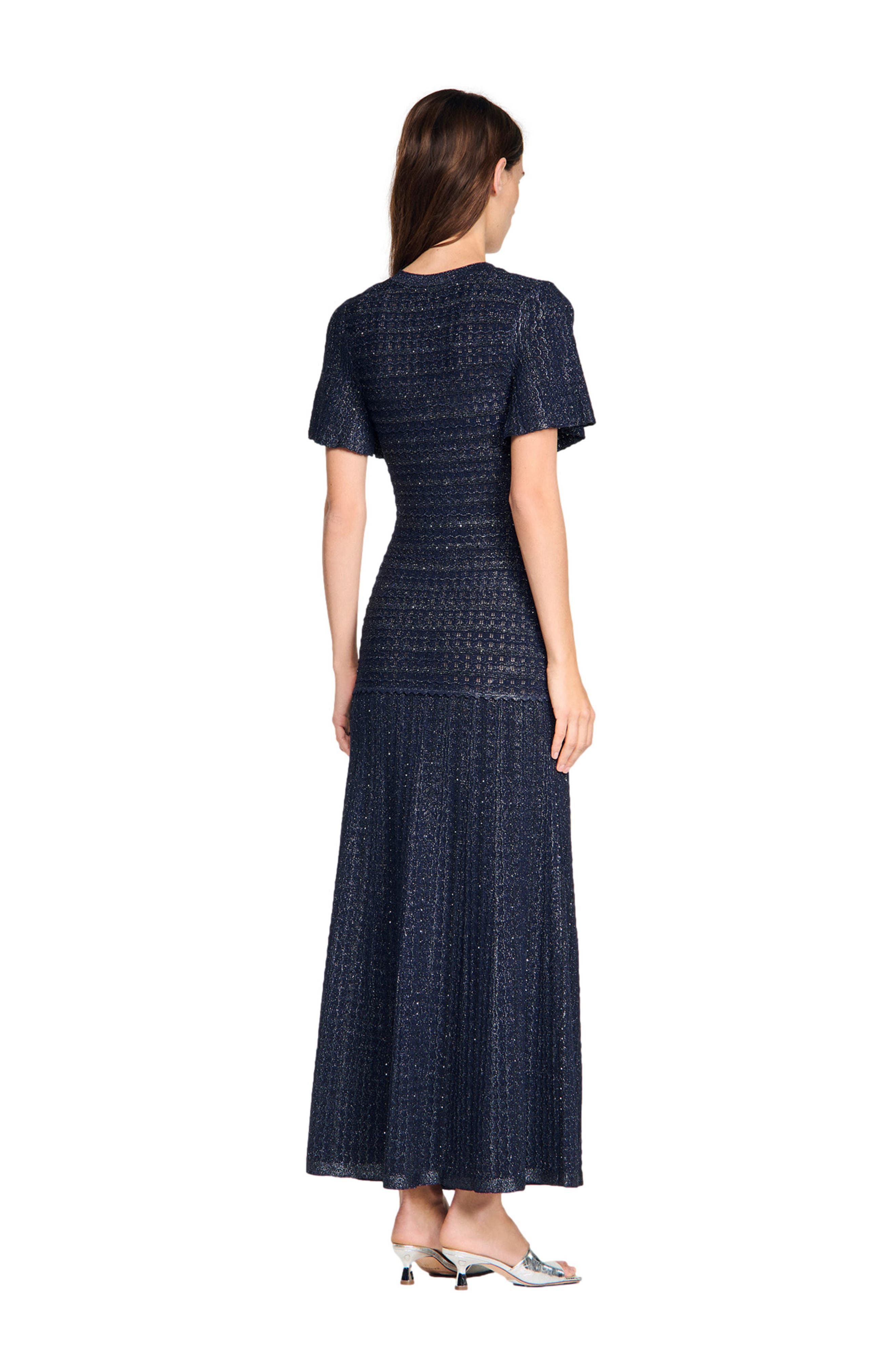 Rhinestone knit maxi dress - image 4