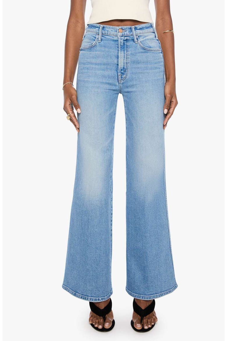 The Hustler Roller High Waist Wide Leg Jeans, Main, color, SADDLE UP