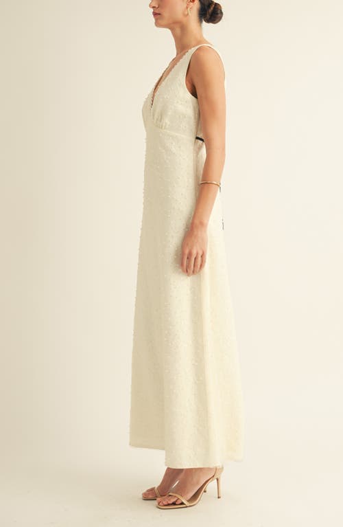 Arose Studio Leilani Embellished Sleeveless Maxi Dress In Neutral