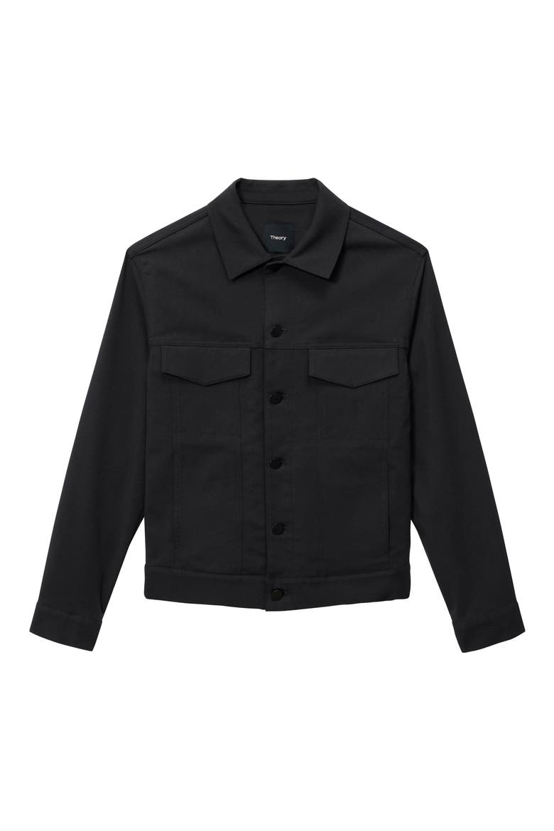 River Trucker in Neoteric Twill Jacket, Alternate, color, BLACK - 001