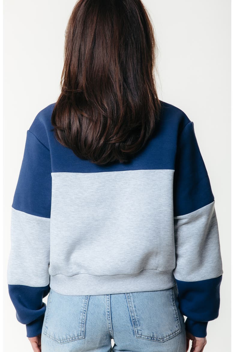 Colourblock Zip Sweat, Alternate, color, Deep Cobalt