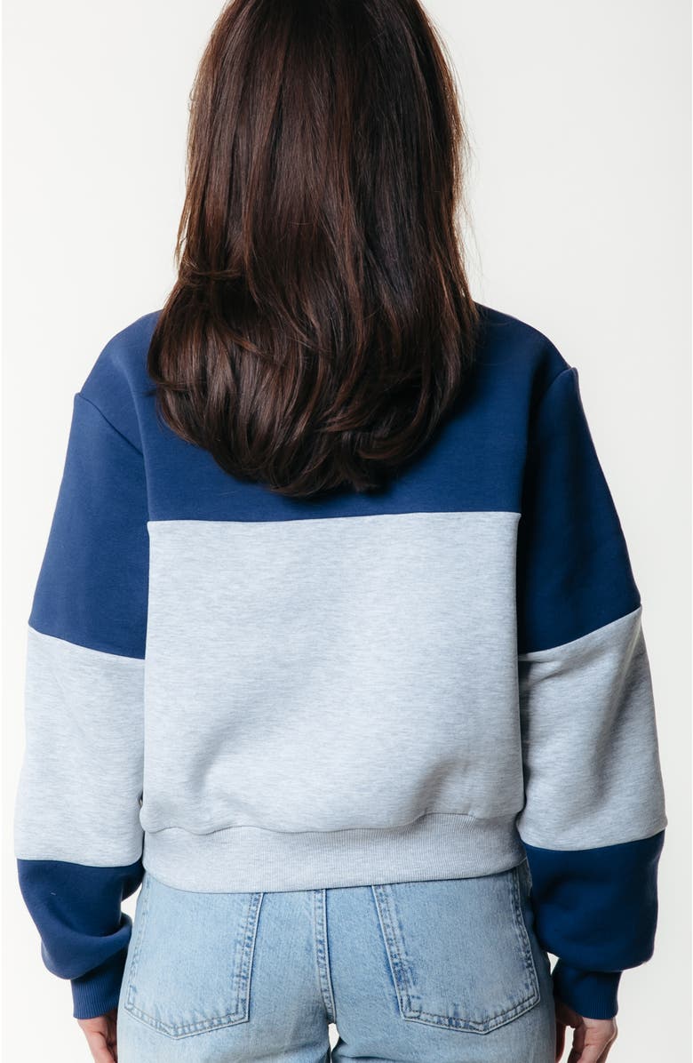 Colourful Rebel Colourblock Zip Sweat, Alternate, color, Deep Cobalt