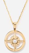 Little Sky Stone Compass Pendant Necklace
