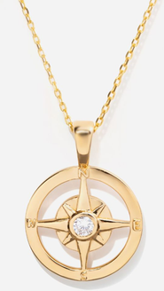 Little Sky Stone Compass Pendant Necklace